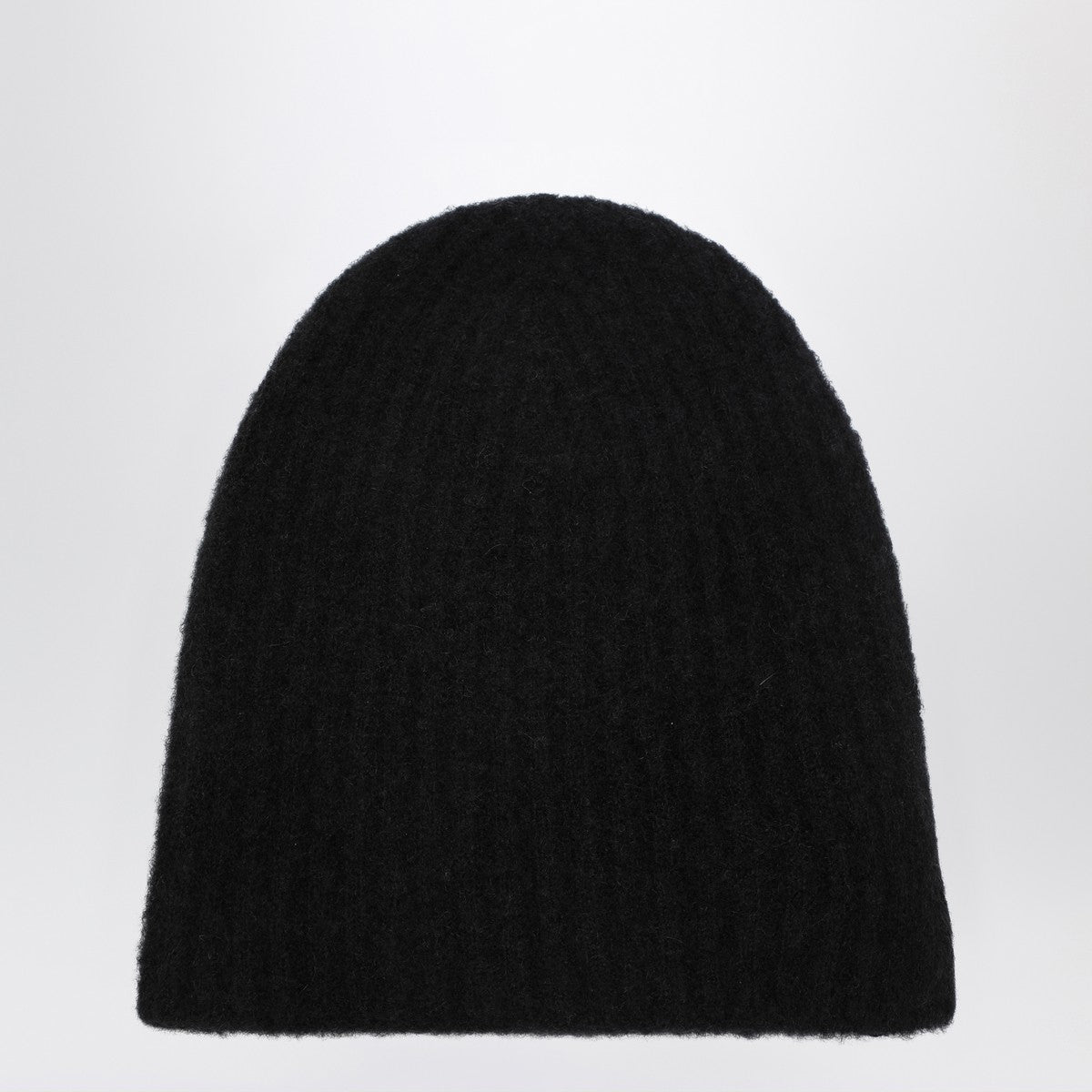 Roberto Collina Black cashmere ribbed beanie