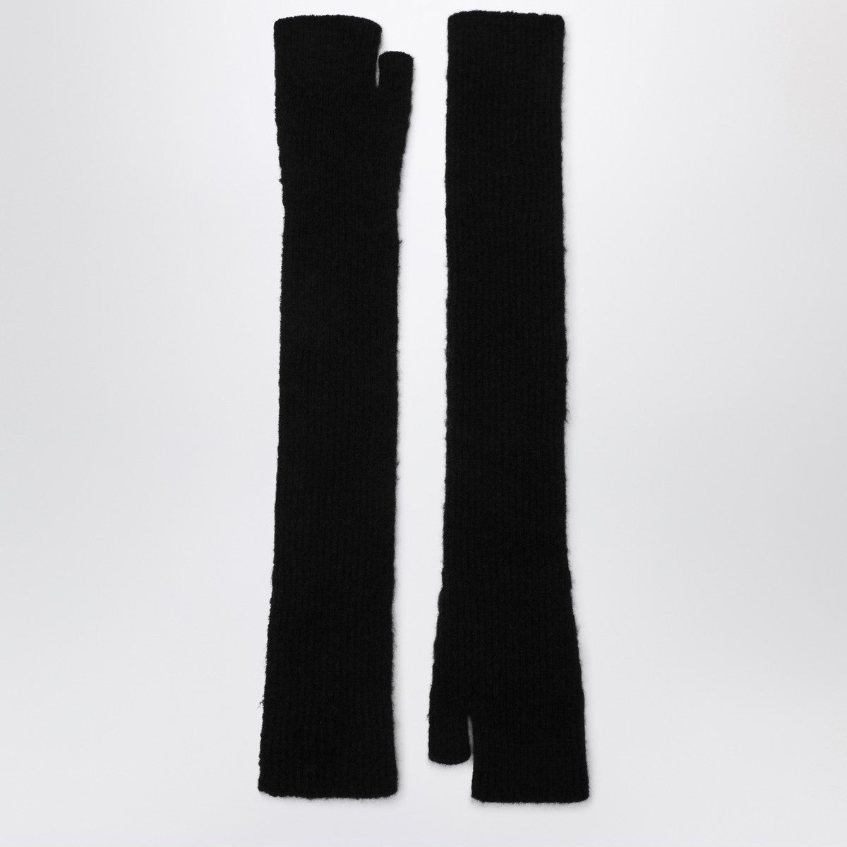 Roberto Collina Long black gloves in cashmere and silk blend Roberto Collina