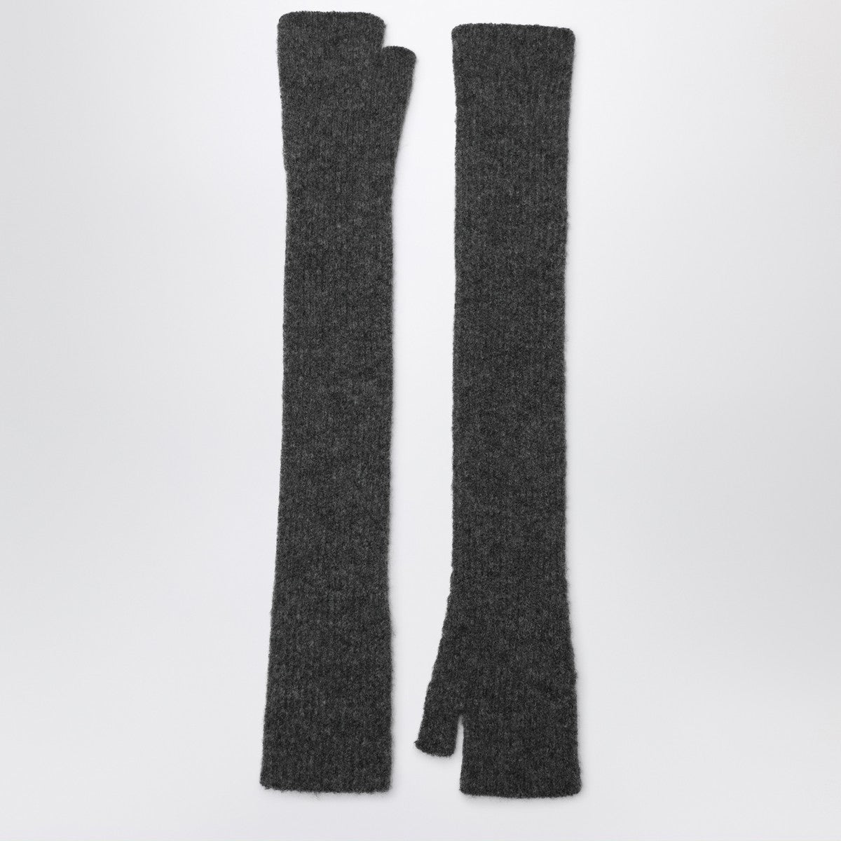 Roberto Collina Long grey gloves in cashmere and silk blend Roberto Collina