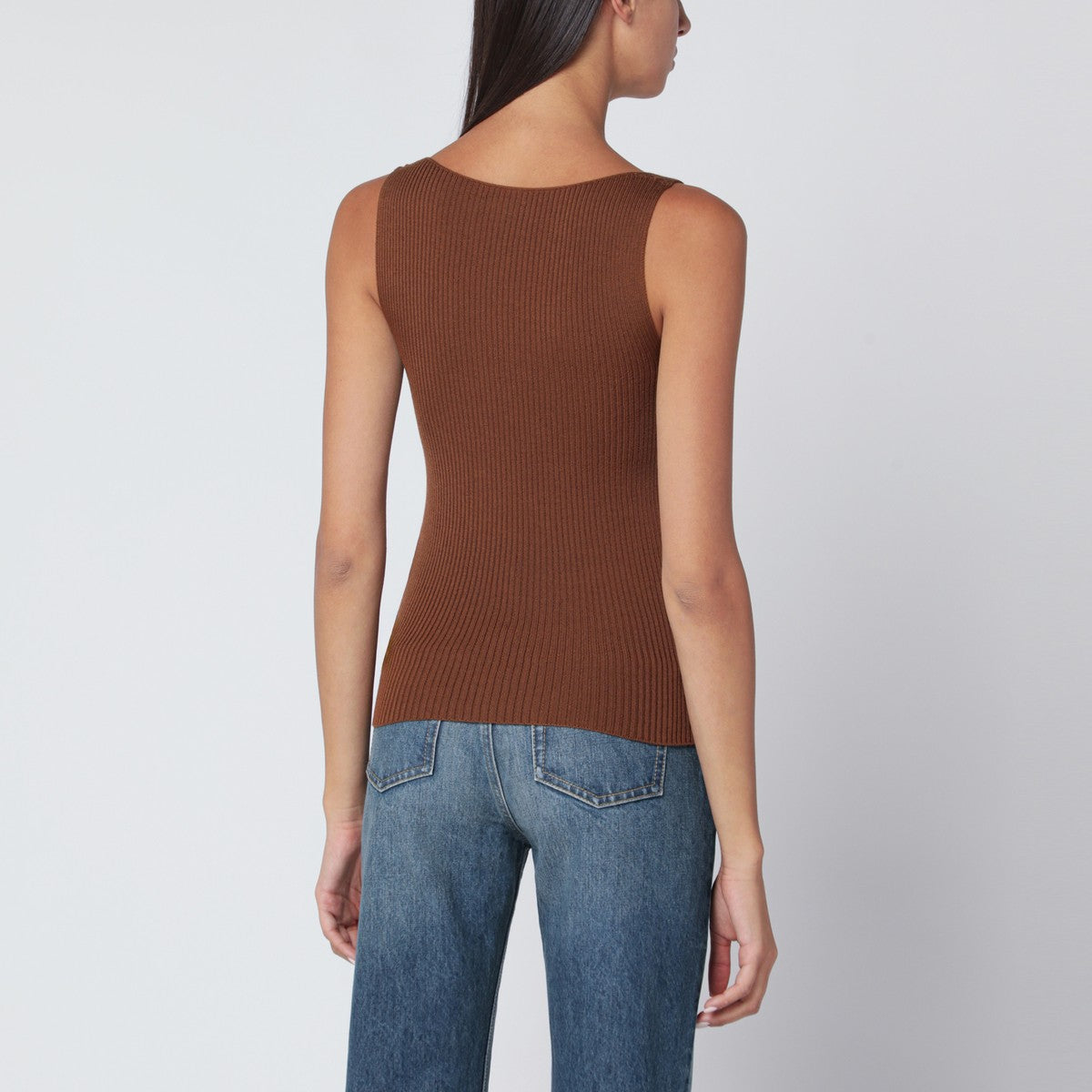 Roberto Collina Tobacco-coloured wool tank top Roberto Collina