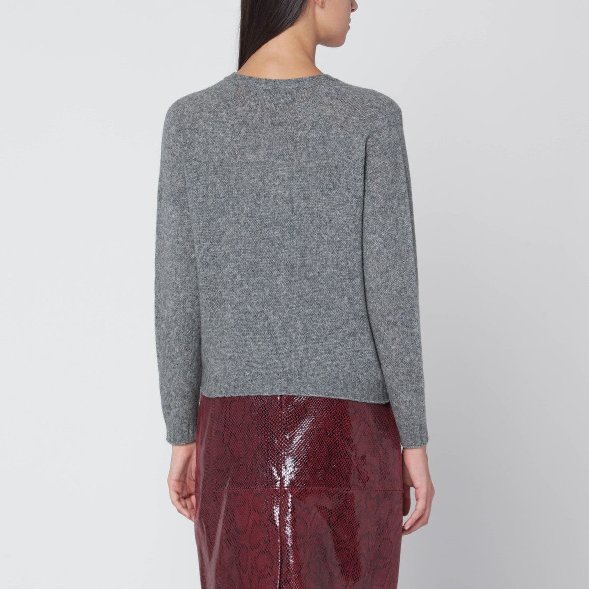 Roberto Collina Gray wool V-neck sweater Roberto Collina