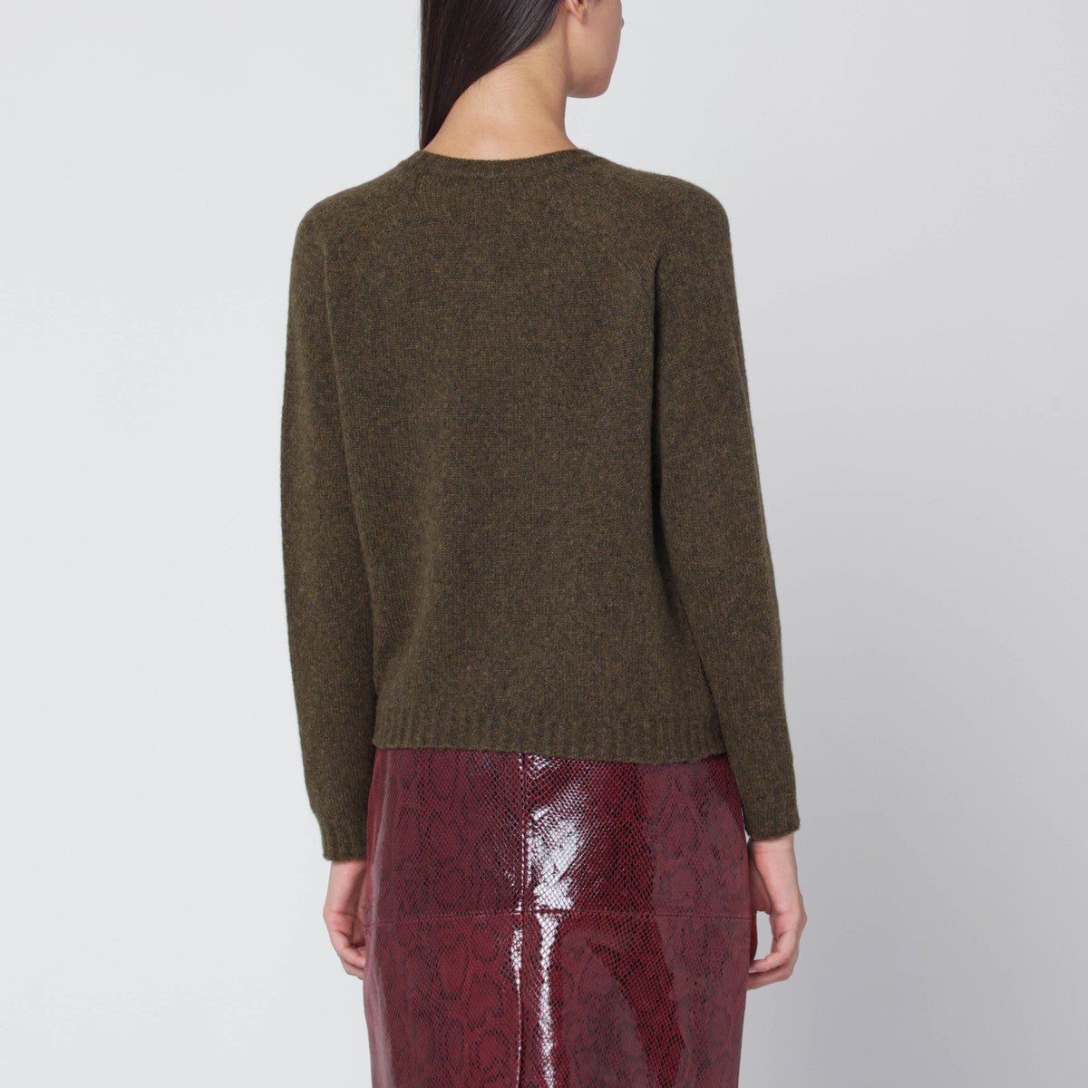 Roberto Collina Military green wool V-neck sweater Roberto Collina