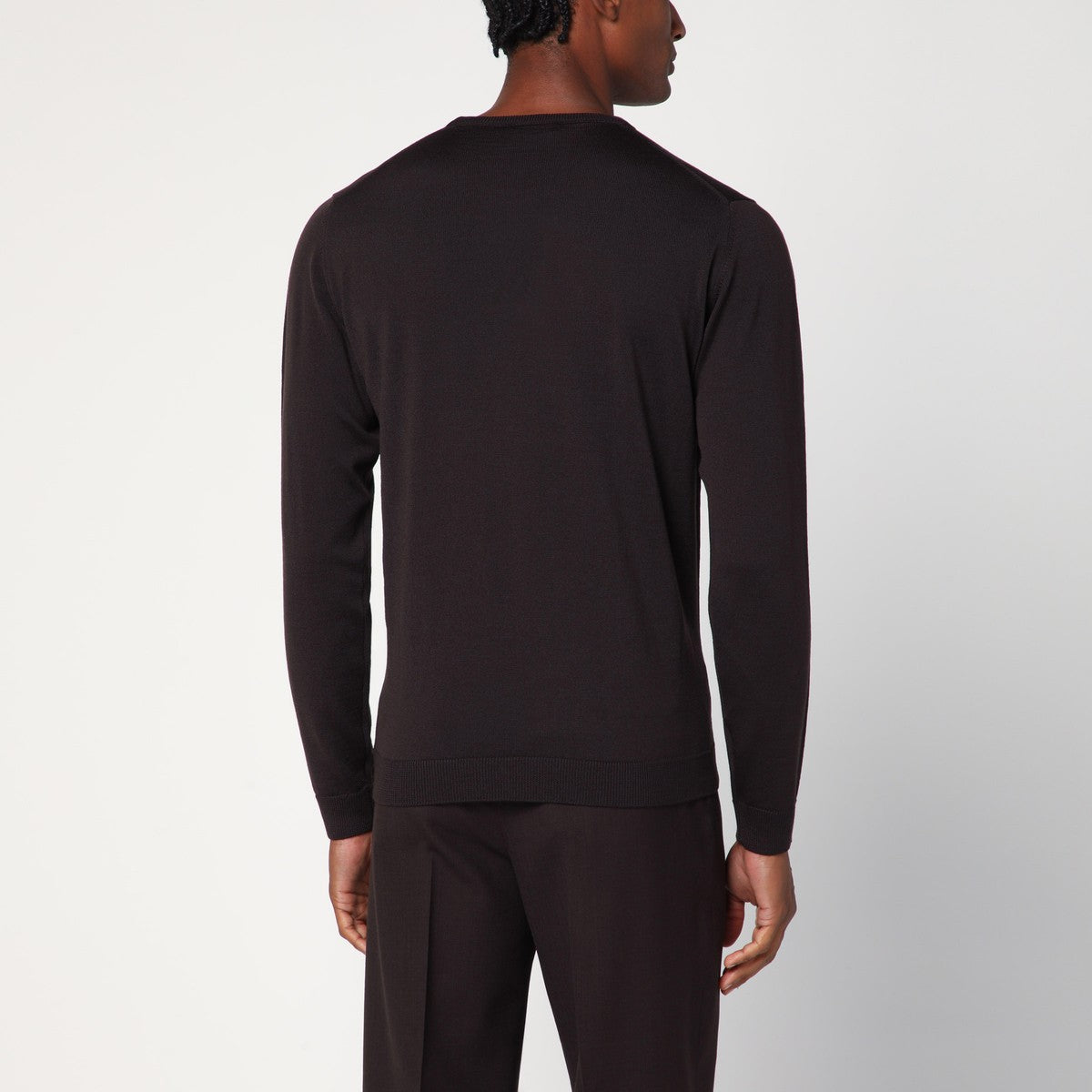 Roberto Collina Brown crew neck wool sweater Roberto Collina