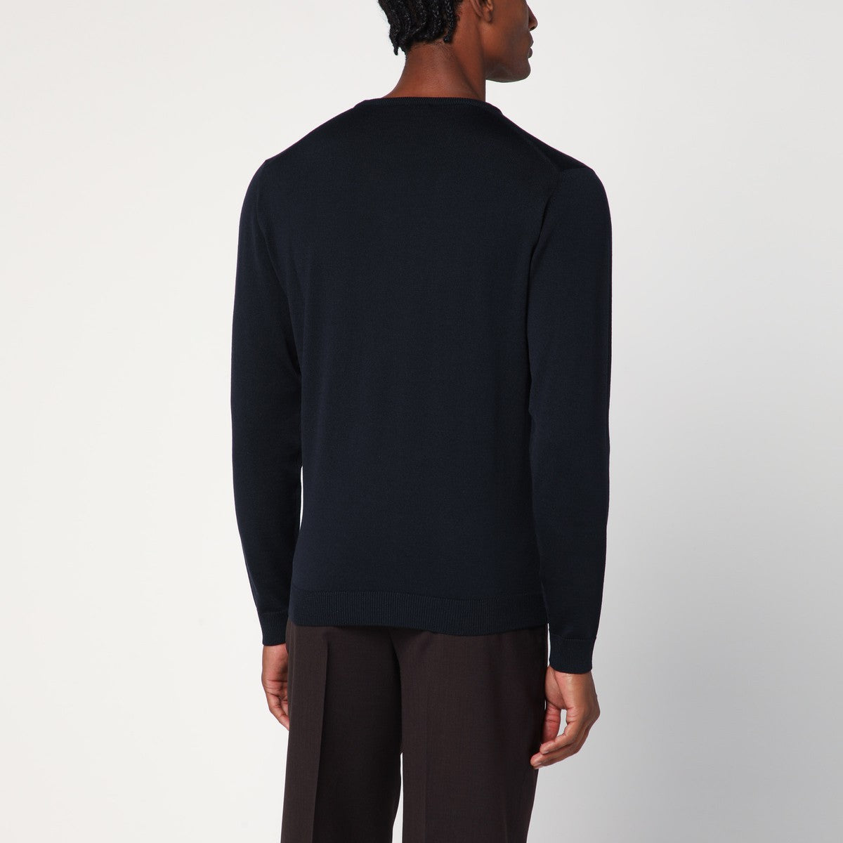 Roberto Collina Navy blue crew neck wool sweater Roberto Collina