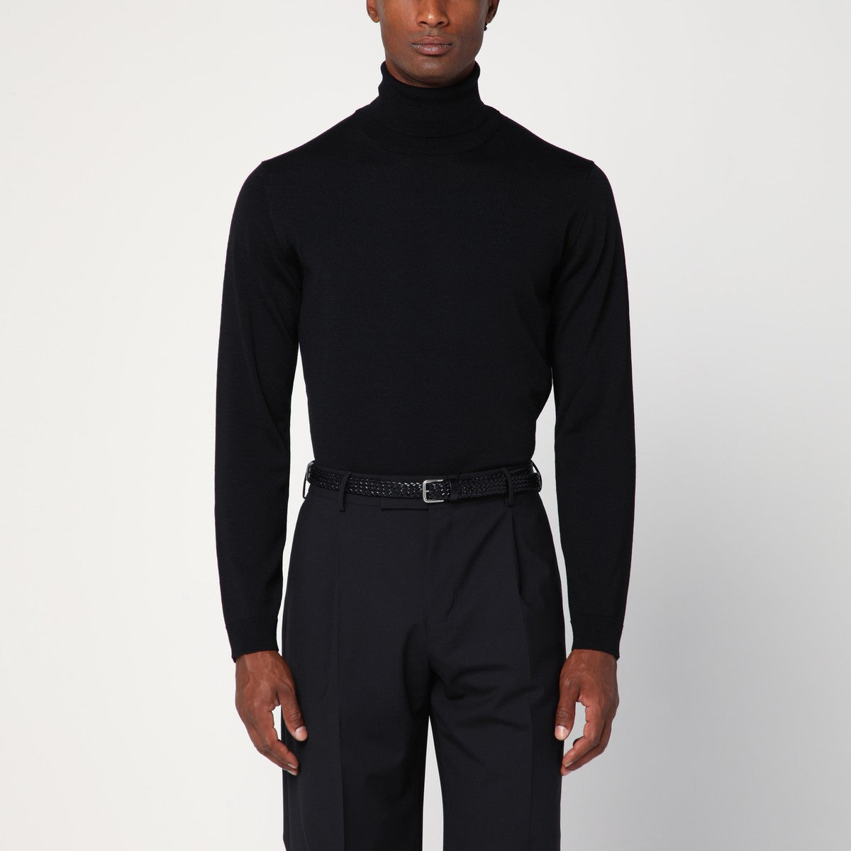 Roberto Collina Black wool turtleneck sweater Roberto Collina