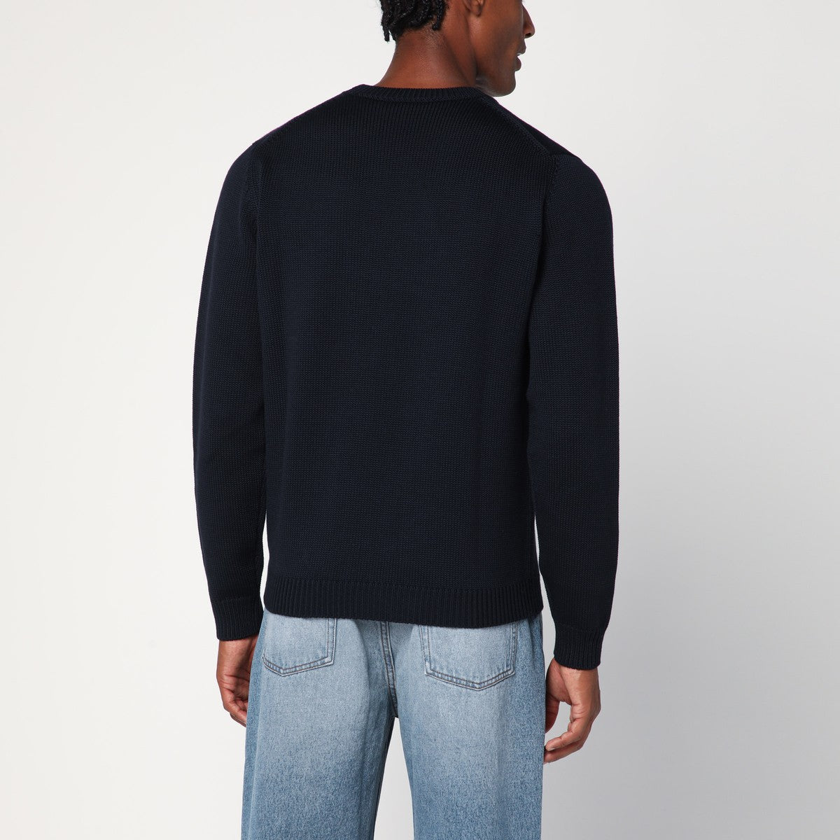 Roberto Collina Navy blue crew neck wool sweater Roberto Collina