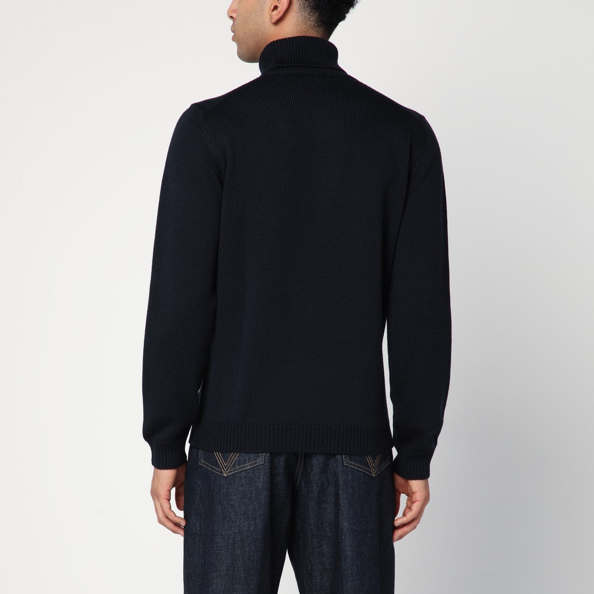 Roberto Collina Navy blue wool turtleneck sweater Roberto Collina