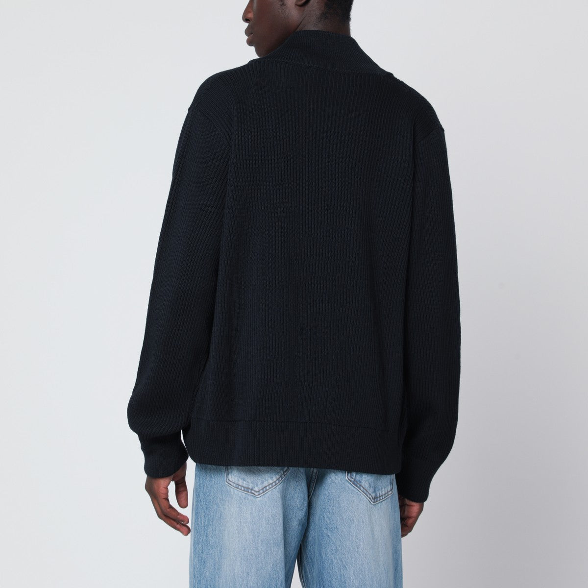 Roberto Collina Navy blue wool zip cardigan Roberto Collina