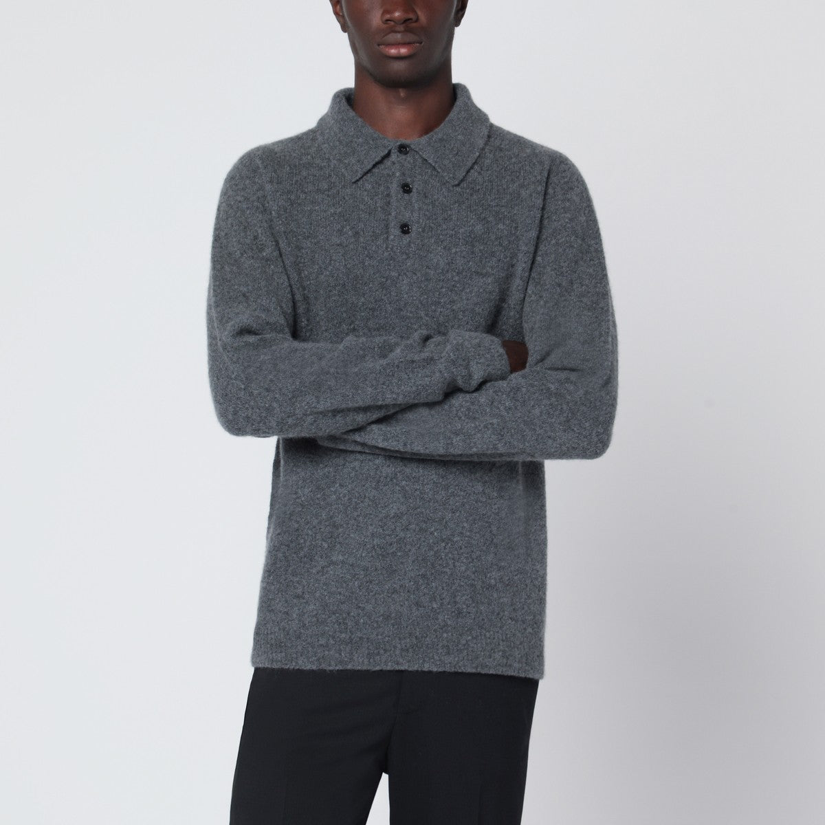 Roberto Collina Anthracite gray sweater in cashmere blend