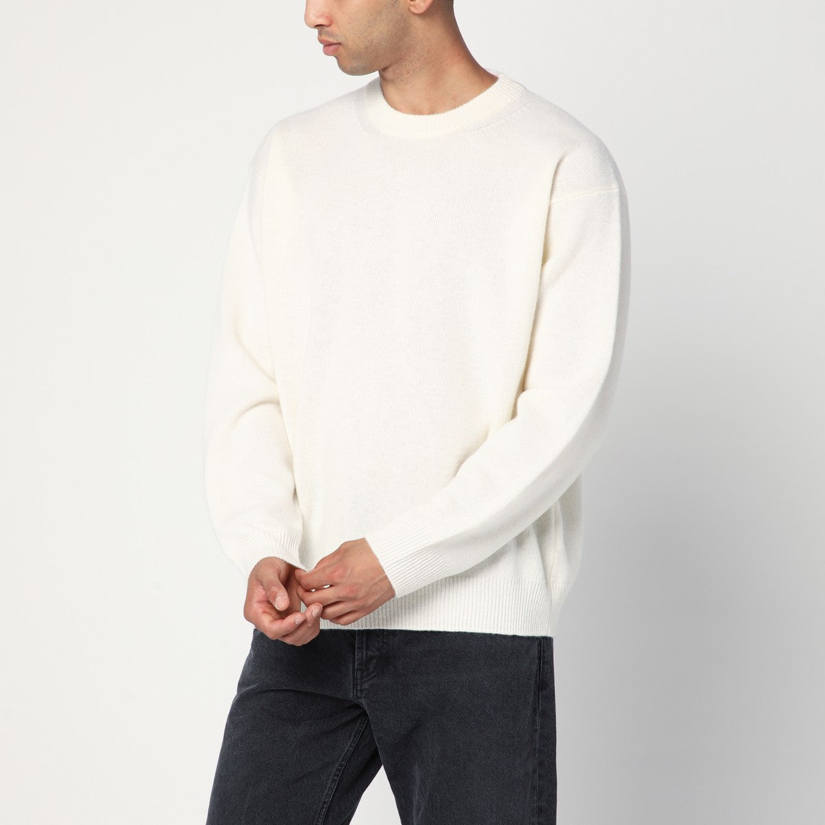Roberto Collina White sweater in wool and cashmere Roberto Collina