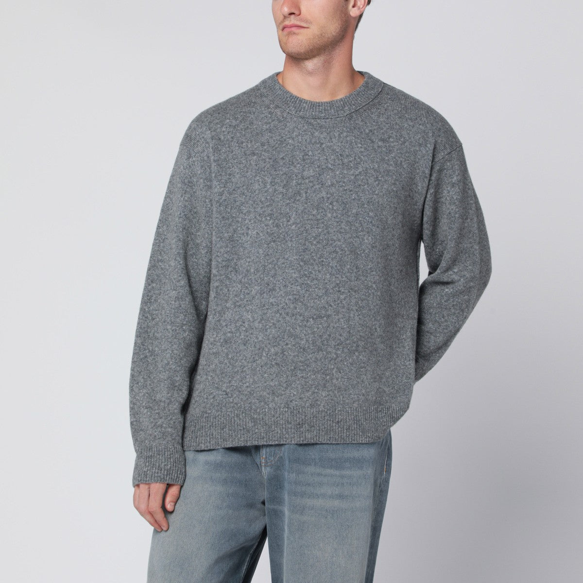 Roberto Collina Grey wool-blend crewneck sweater Roberto Collina
