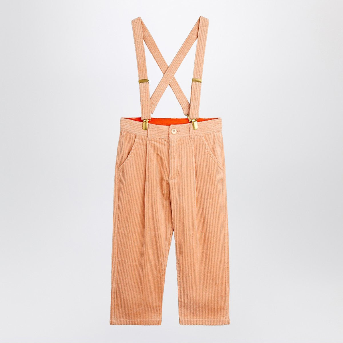 Mini Rodini Pink corduroy trousers with suspenders Mini Rodini