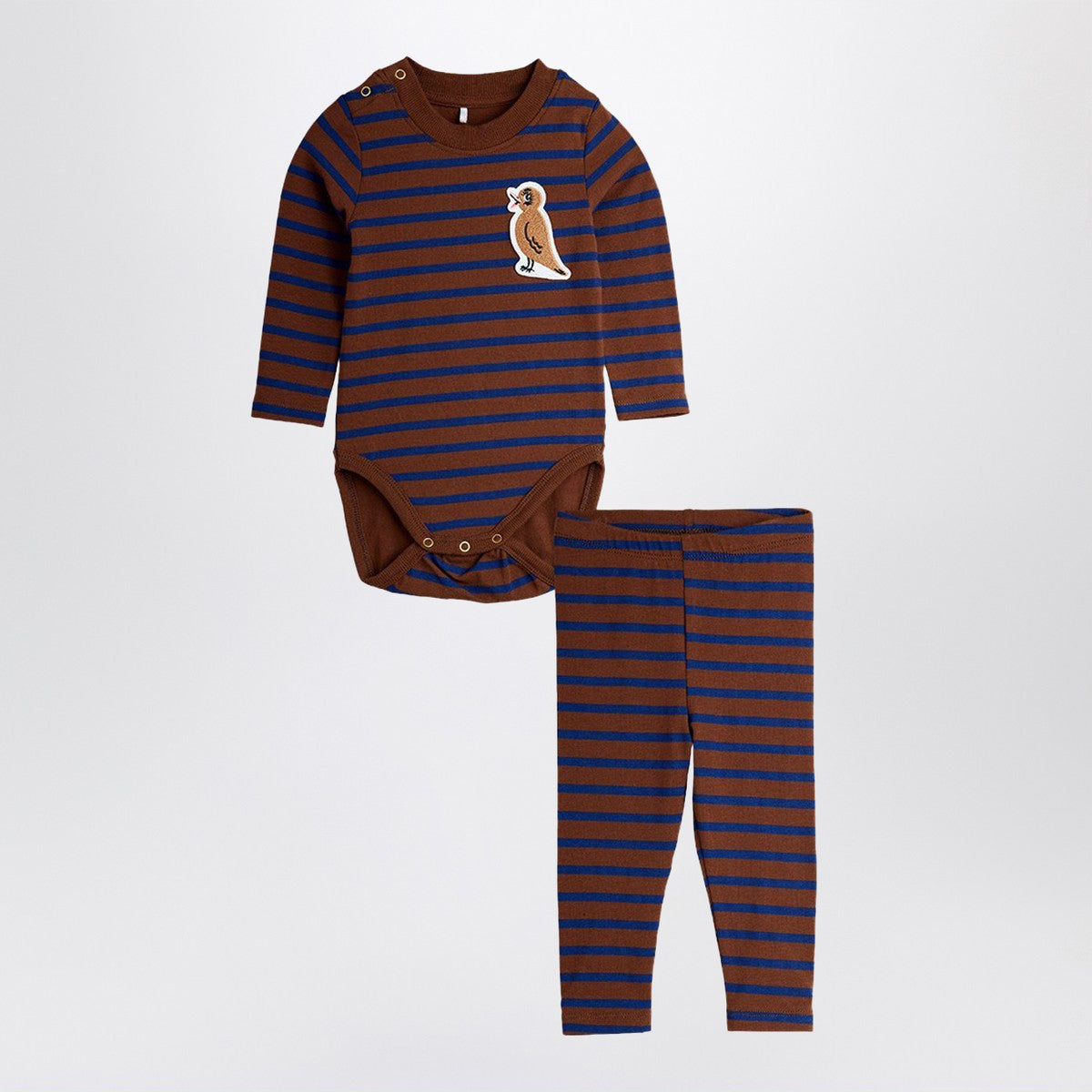 Mini Rodini Stripe bird patch baby set Mini Rodini