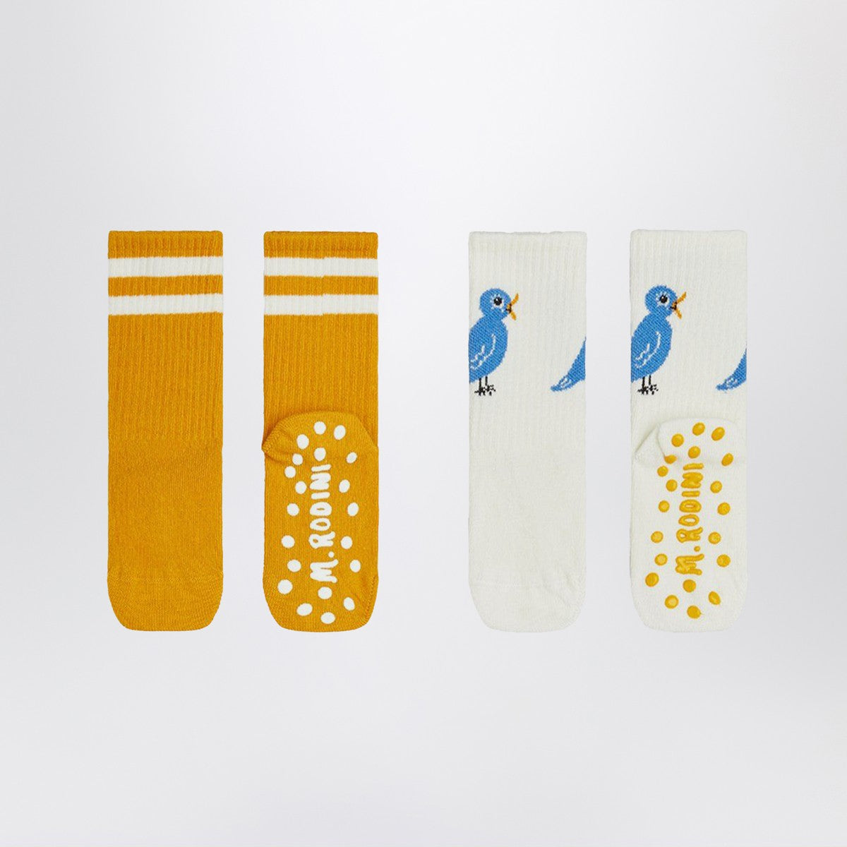Mini Rodini Two pairs of anti-slip socks with bird motif Mini Rodini