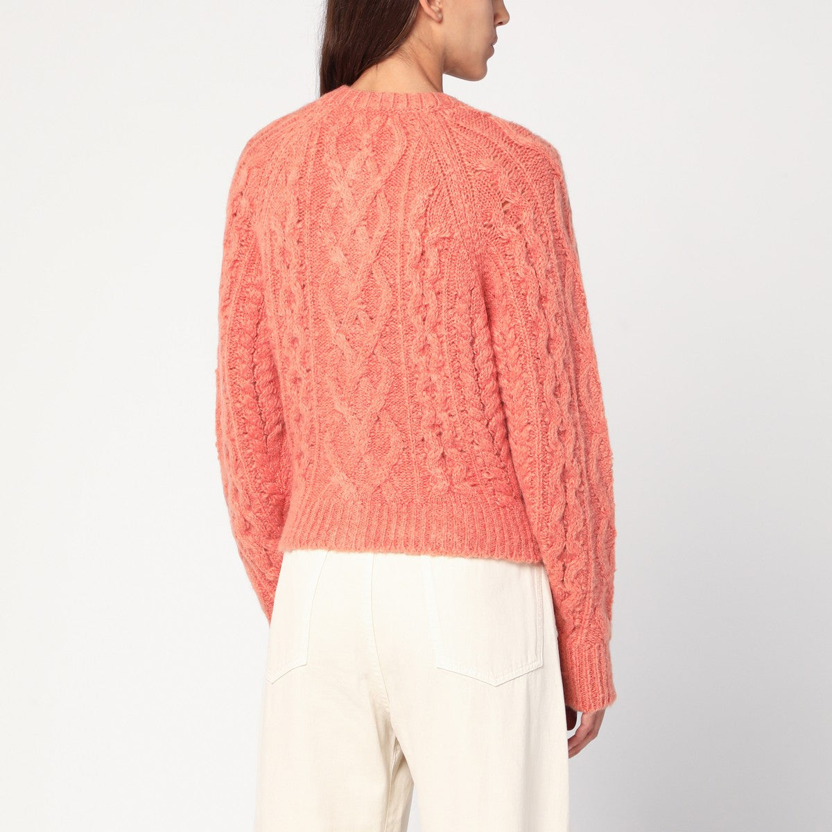 ISABEL MARANT Étoile Rust pink Yara openwork knit cardigan ISABEL MARANT Étoile