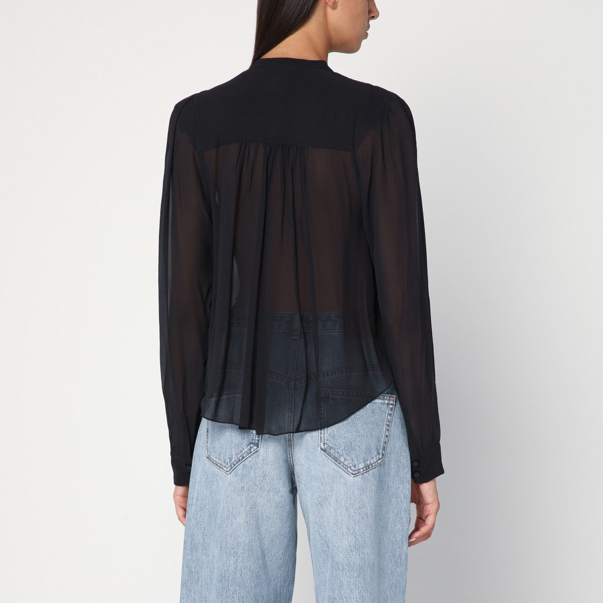 ISABEL MARANT Étoile Black Noeline blouse in viscose crêpe ISABEL MARANT Étoile