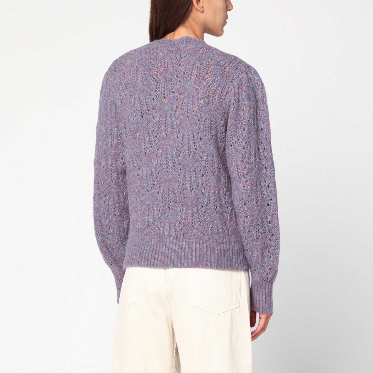 ISABEL MARANT Étoile Blue-violet openwork alpaca-blend sweater ISABEL MARANT Étoile