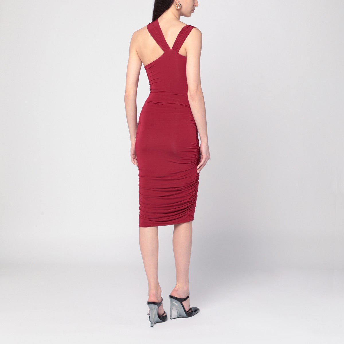 ISABEL MARANT One-shoulder Ethel dress in light burgundy Isabel Marant