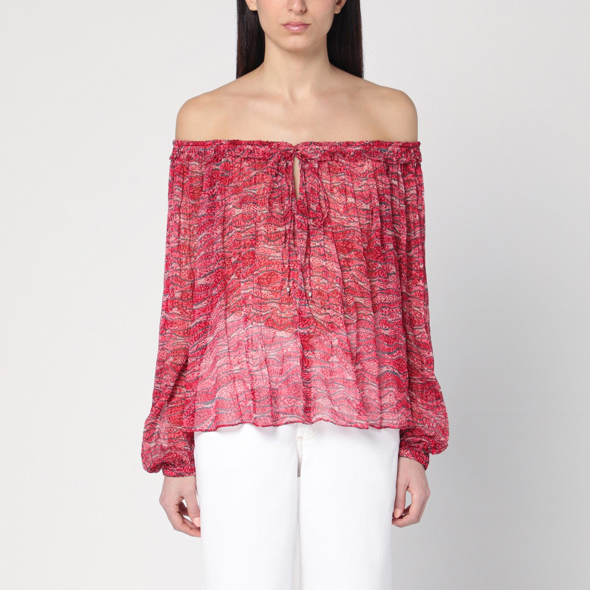 ISABEL MARANT Étoile Top red Vutti with print ISABEL MARANT Étoile