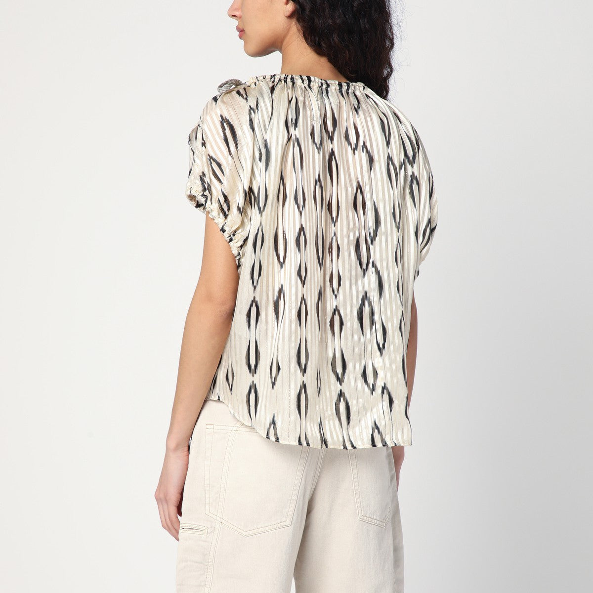 ISABEL MARANT Ecru/black blouse in silk Isabel Marant
