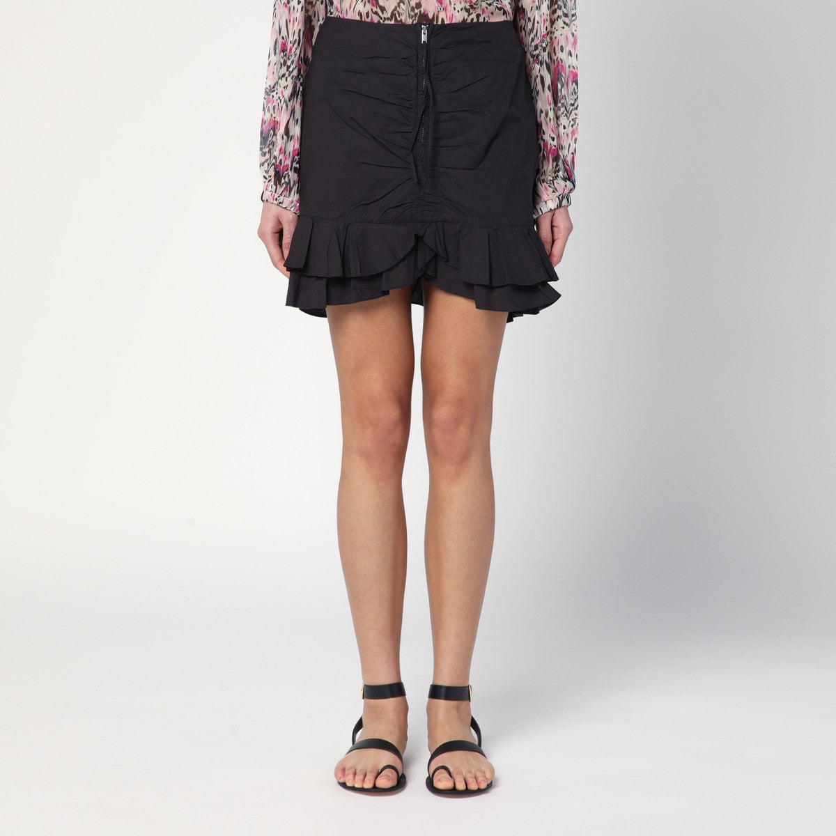 ISABEL MARANT Étoile Breenea mini skirt with black zip ISABEL MARANT Étoile