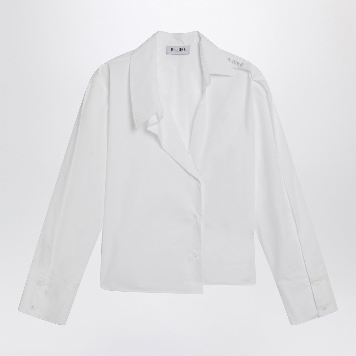 The Attico White asymmetric cotton shirt The Attico