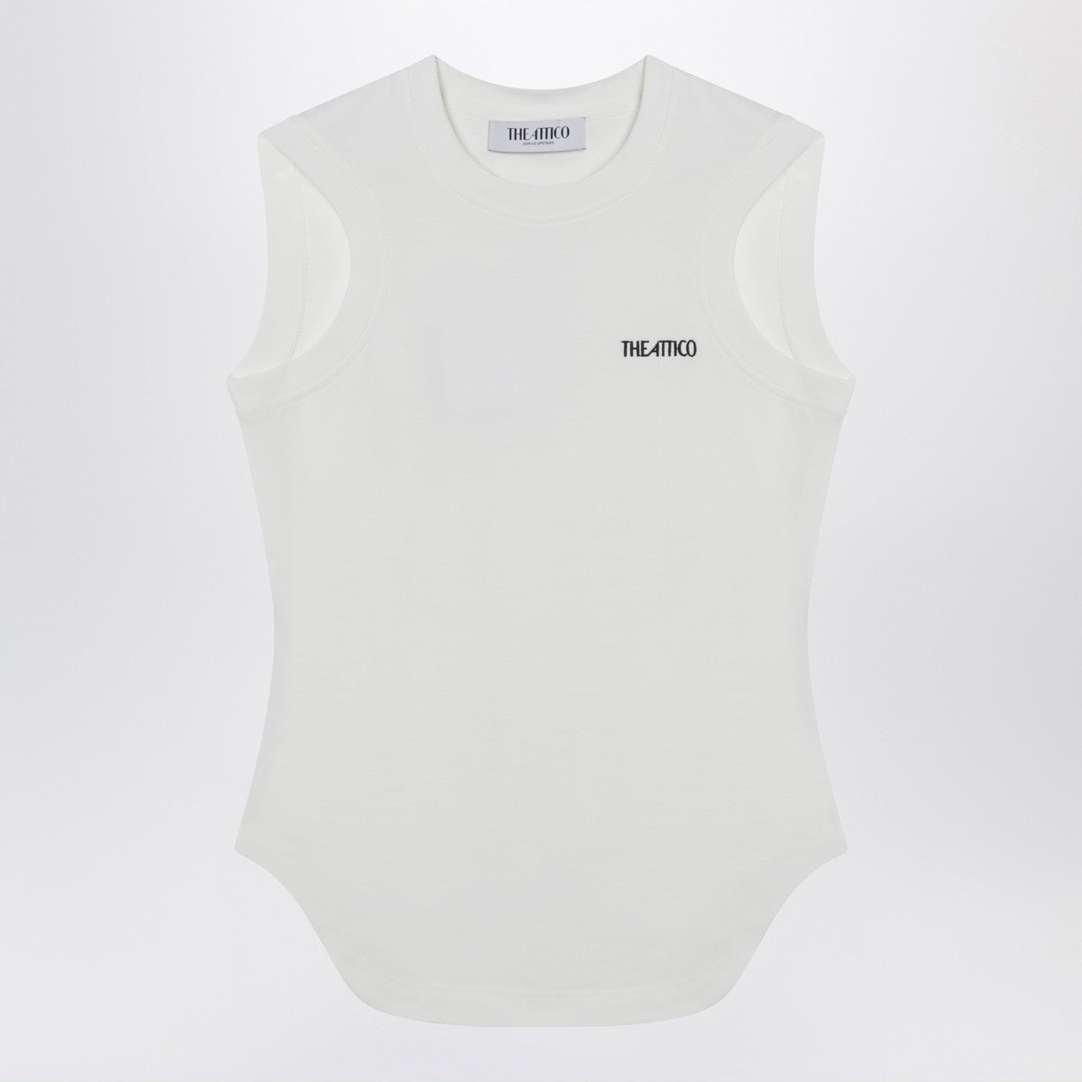 The Attico White tank top with shaped hem The Attico