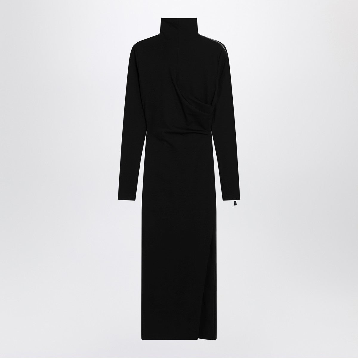 The Attico Black turtleneck dress with zip detail The Attico