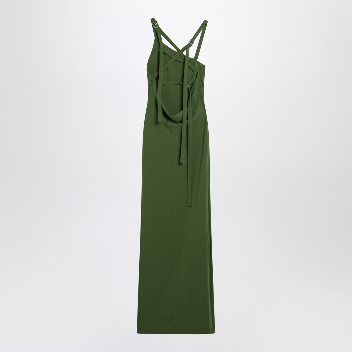 The Attico Long green dress with slit The Attico