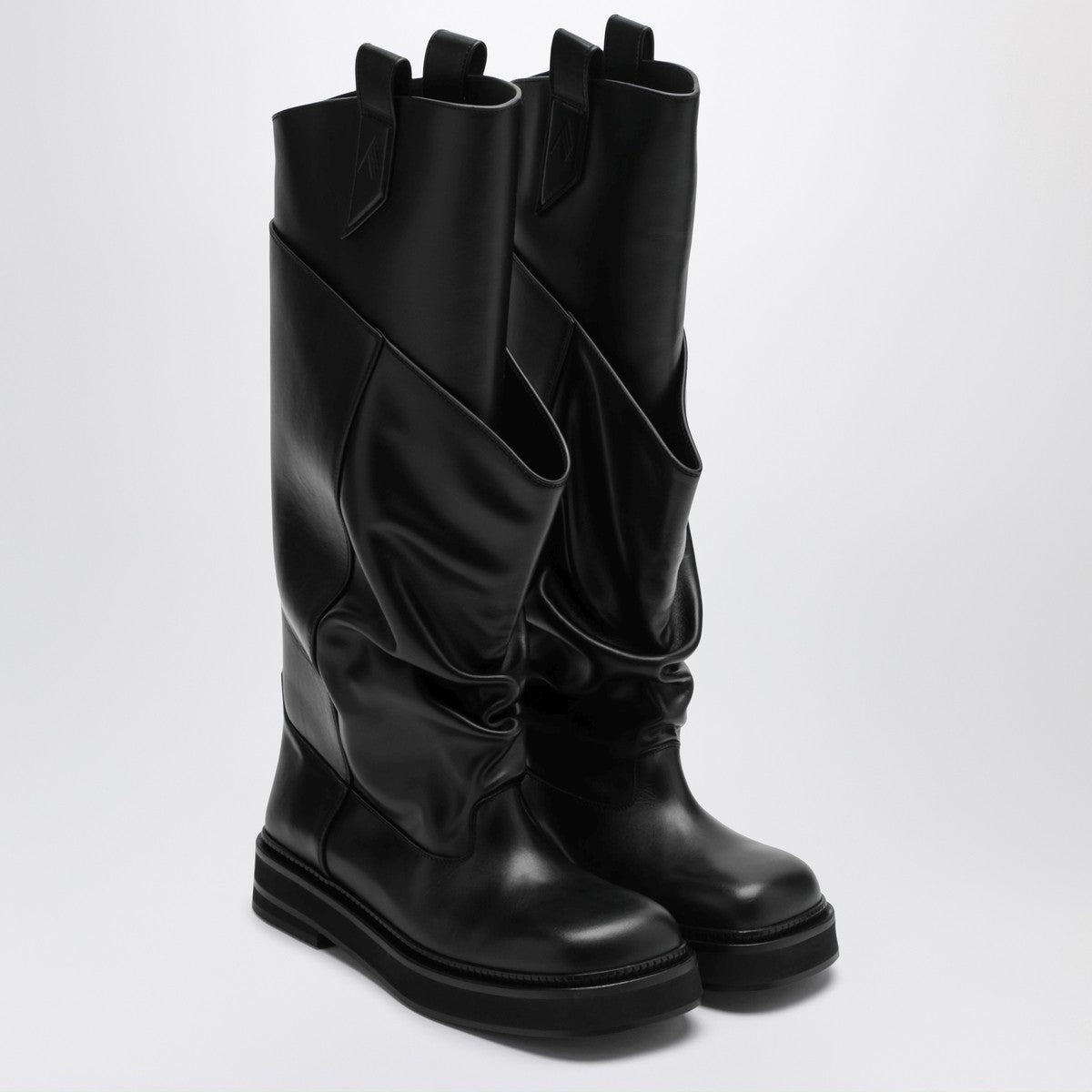 The Attico Black leather La Passeggiata boots The Attico