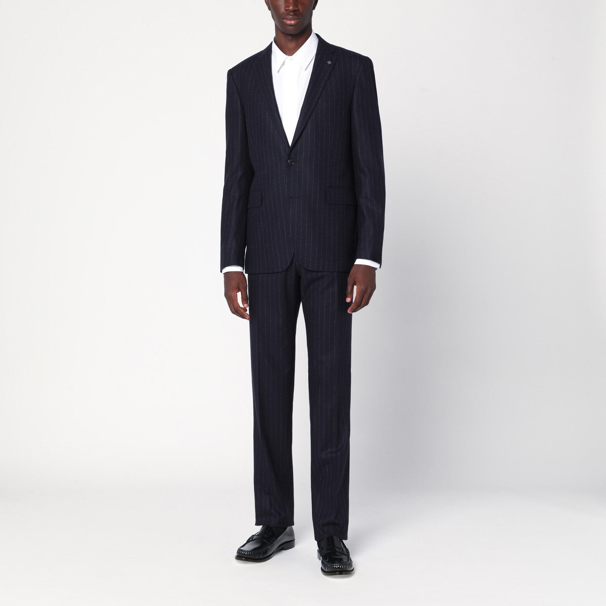 Tagliatore Blue pinstriped single-breasted wool suit Tagliatore
