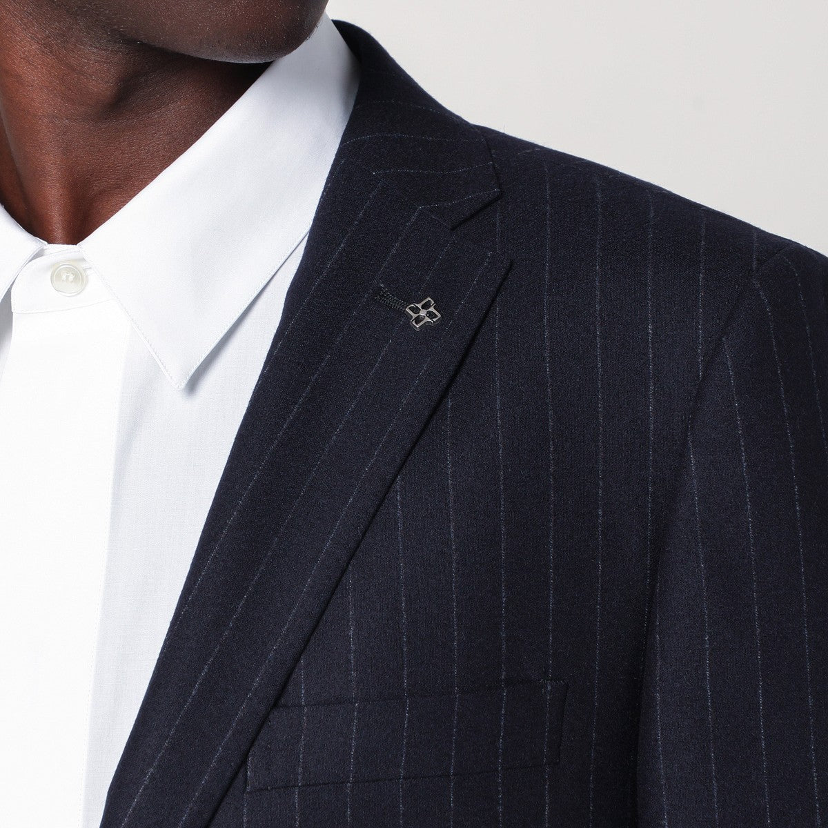 Tagliatore Blue pinstriped single-breasted wool suit Tagliatore