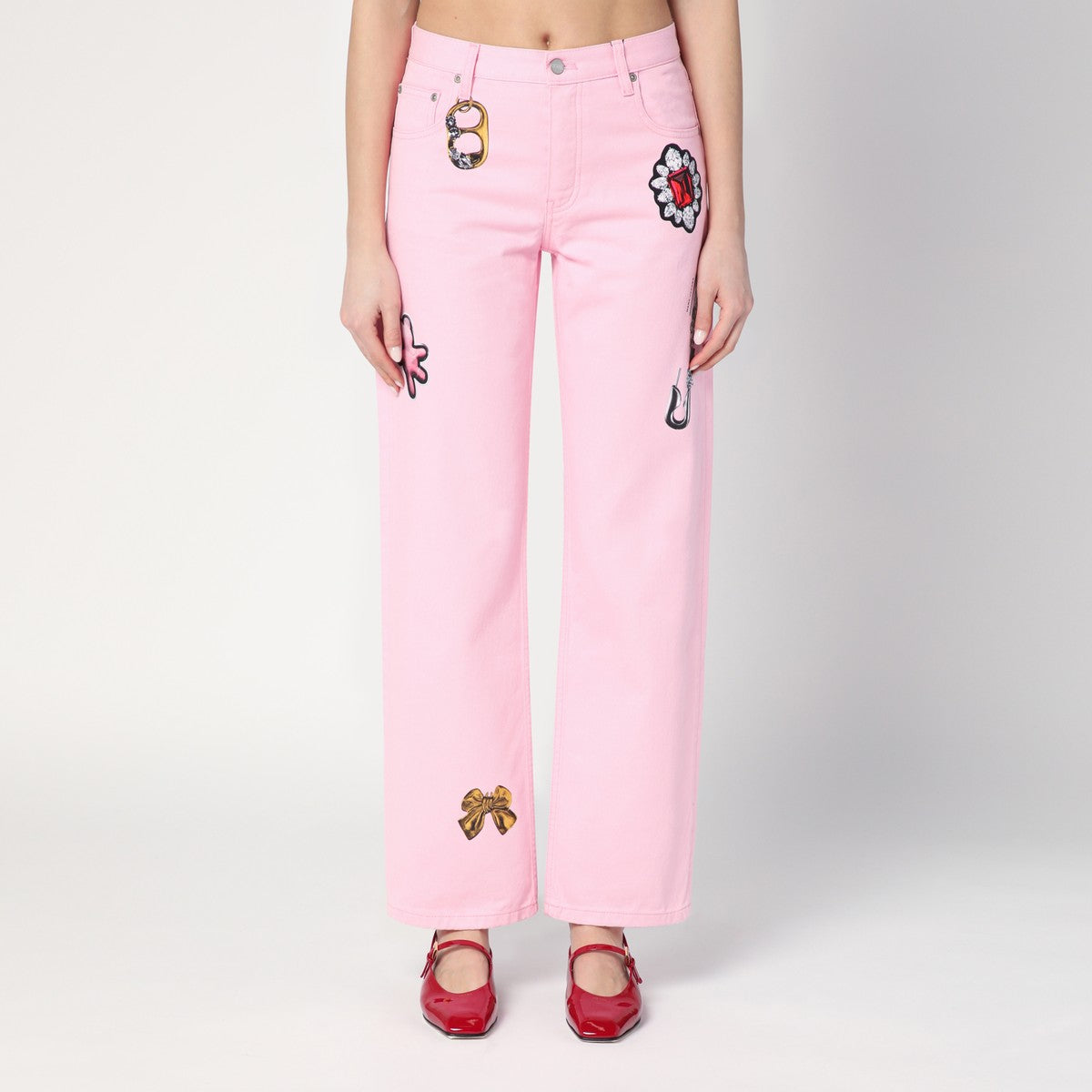 Marc Jacobs Pink jeans with prints