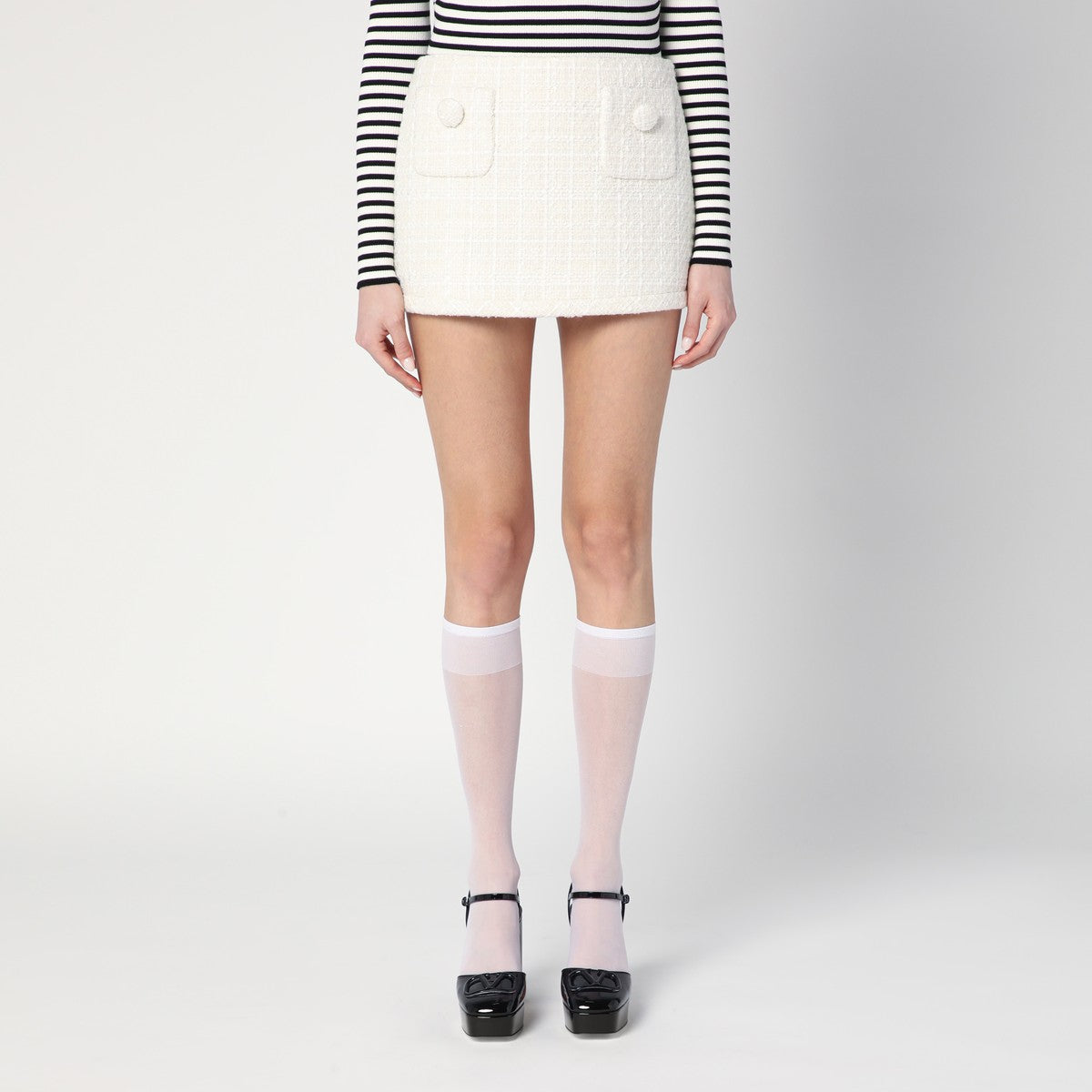 Marc Jacobs Ivory textured tweed mini skirt Marc Jacobs