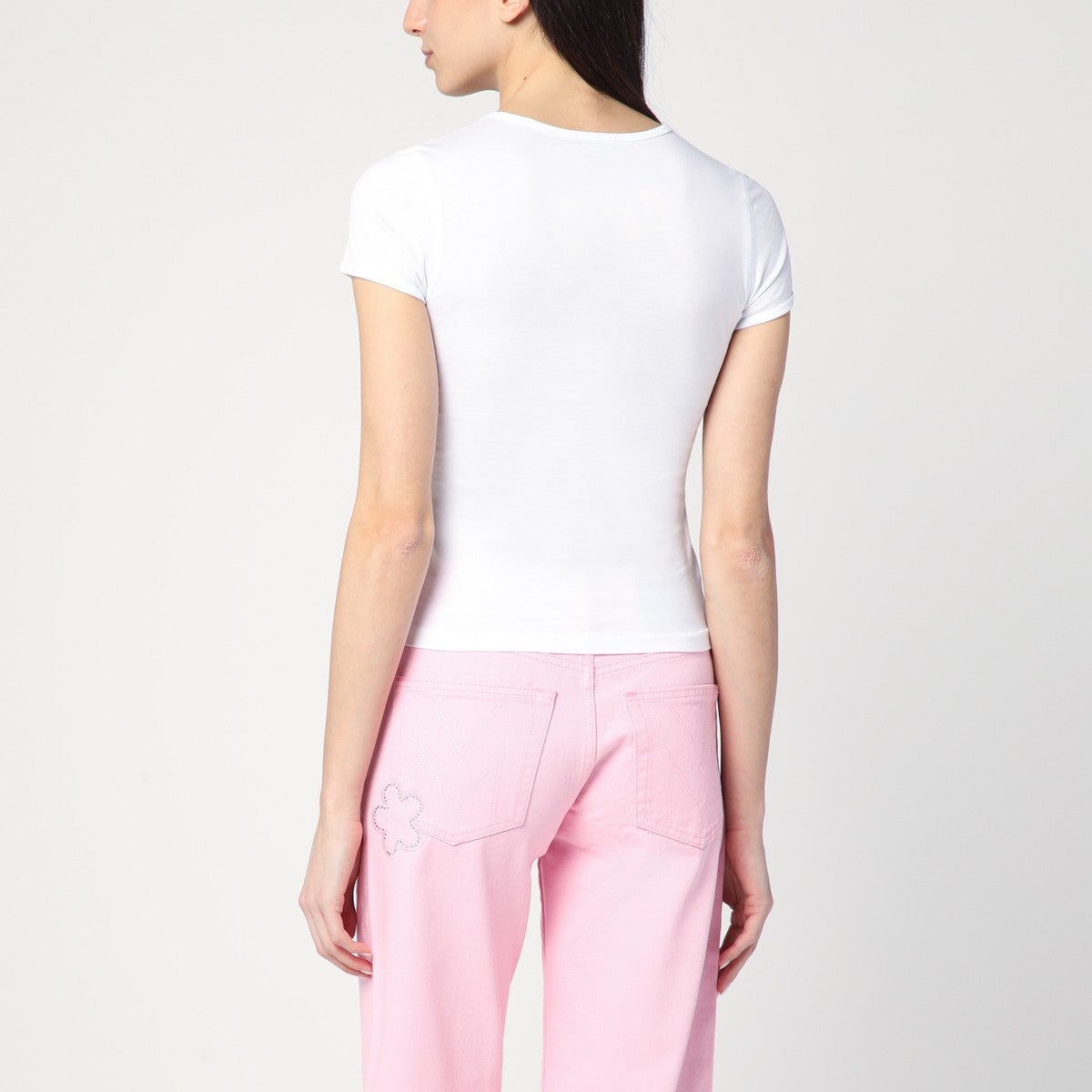 Marc Jacobs White T-shirt with logo and micro crystals Marc Jacobs