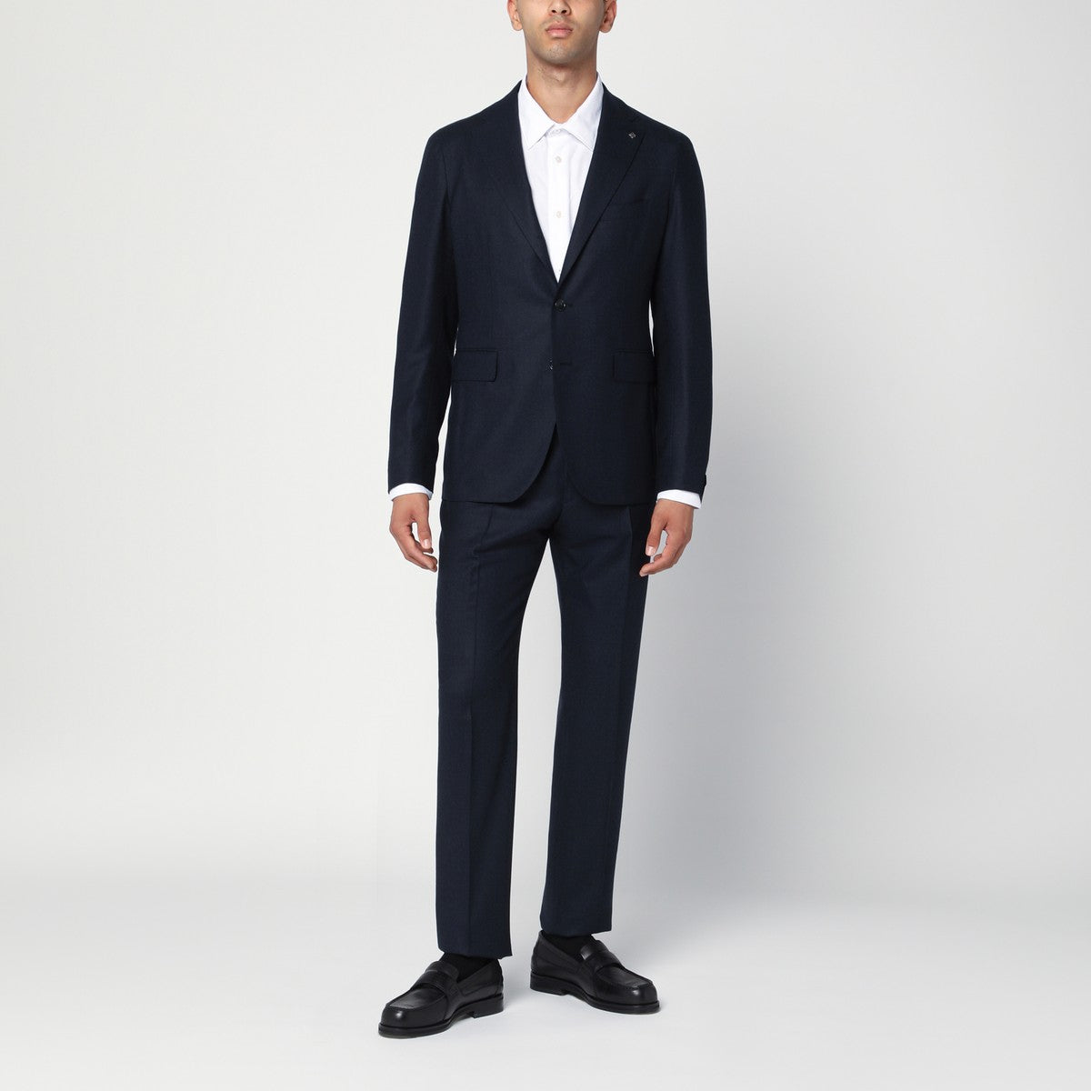 Tagliatore Single-breasted blue wool and cashmere suit Tagliatore