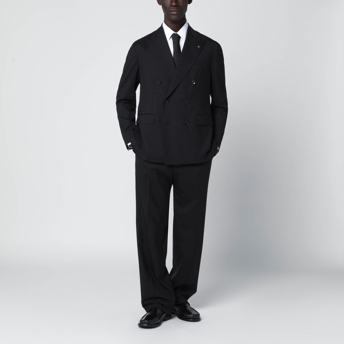 Tagliatore Black double-breasted suit in wool blend Tagliatore