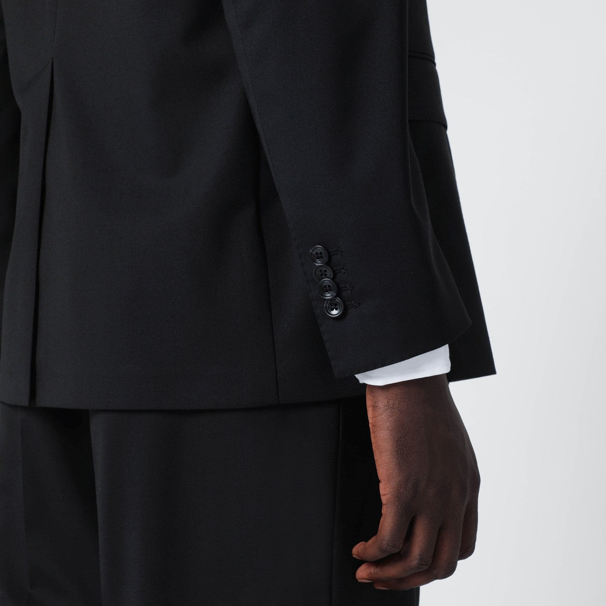 Tagliatore Black double-breasted suit in wool blend