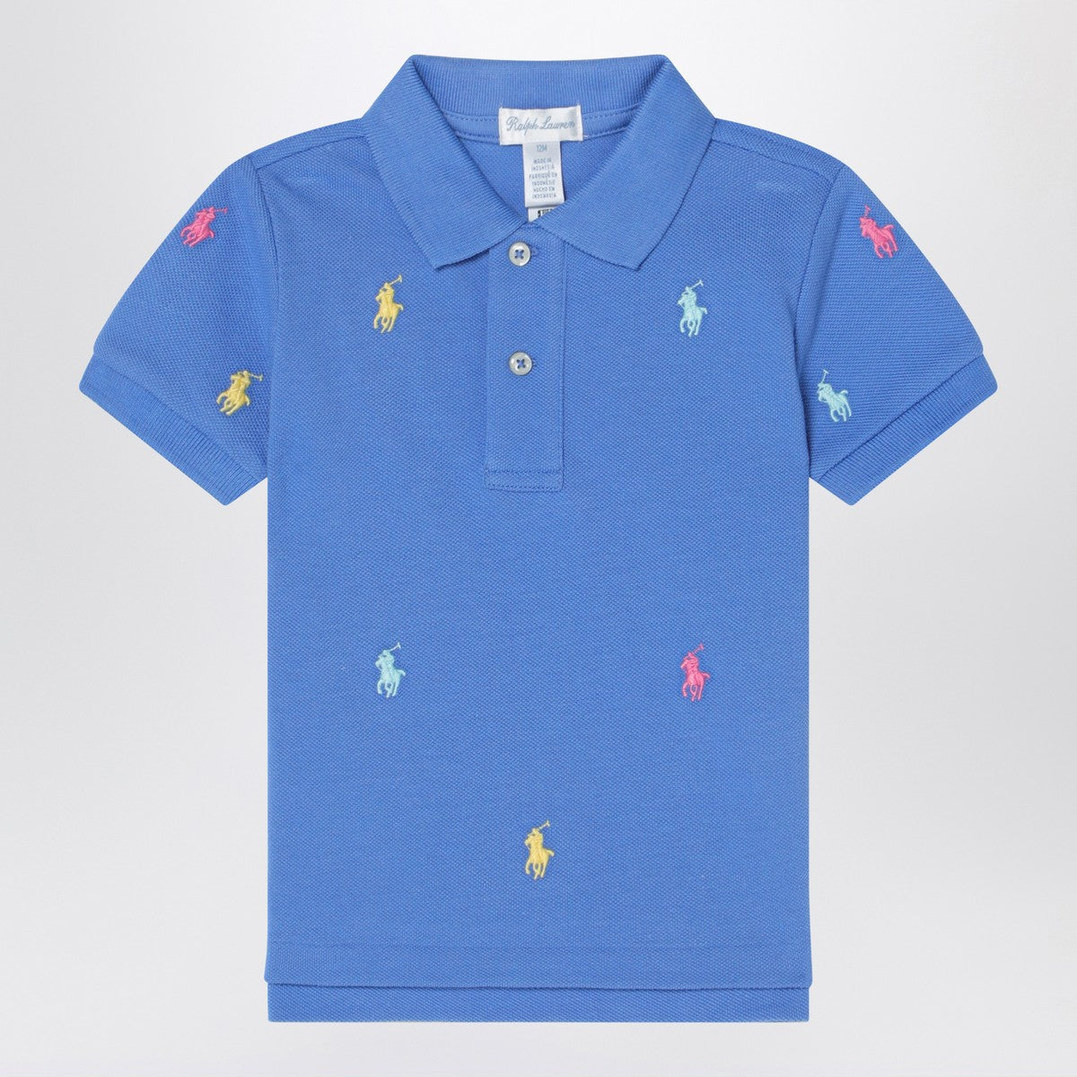 Polo Ralph Lauren Light blue polo shirt with colourful logo embroidery Polo Ralph Lauren