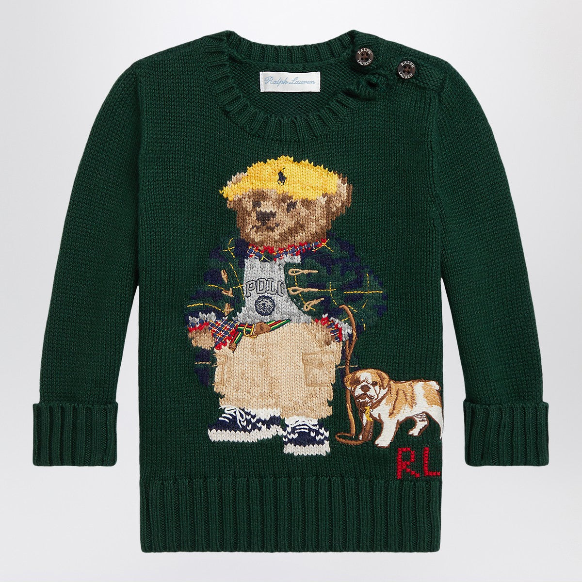 Polo Ralph Lauren Moss green cotton Polo Bear sweater Polo Ralph Lauren