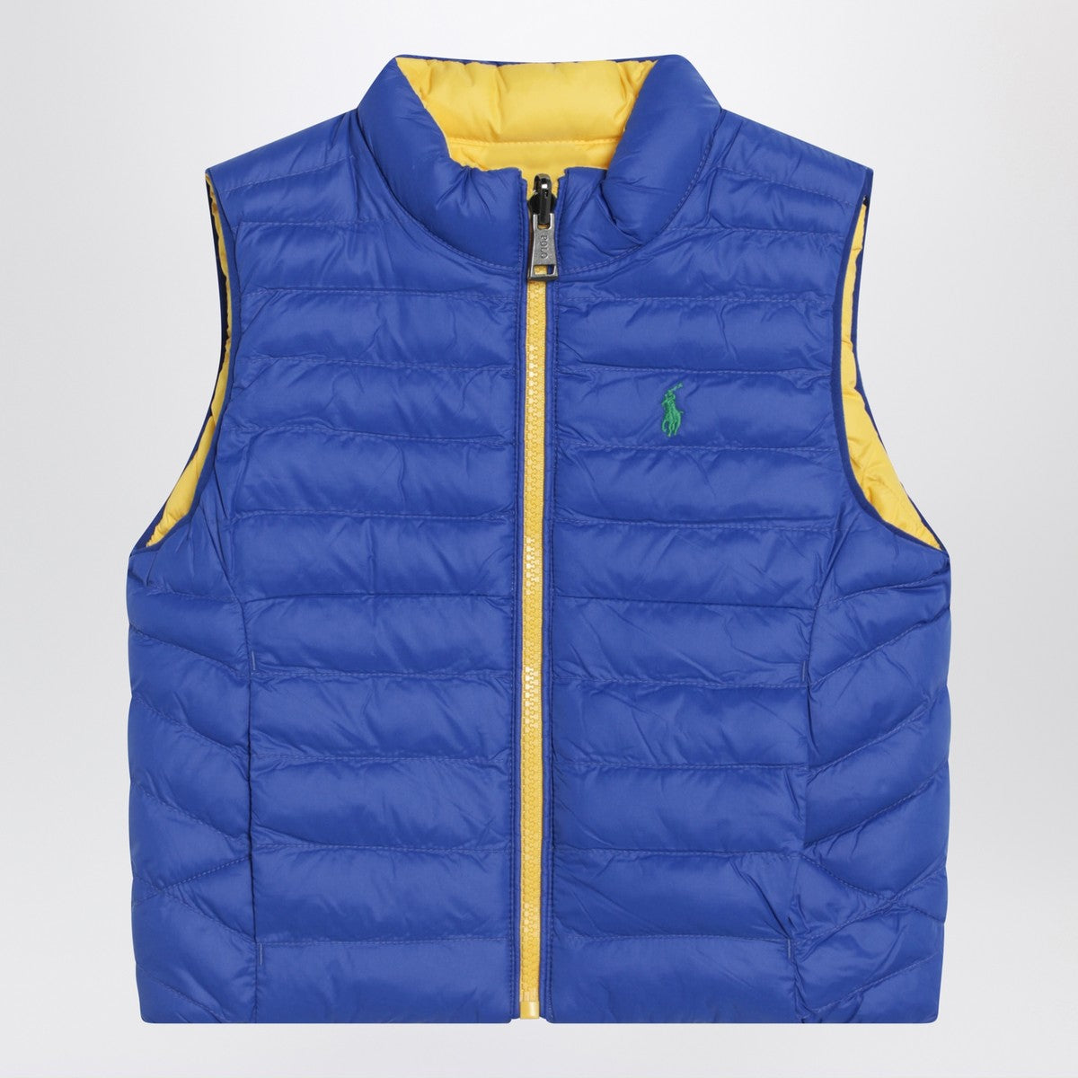 Polo Ralph Lauren Reversible padded vest in sapphire blue/yellow Polo Ralph Lauren