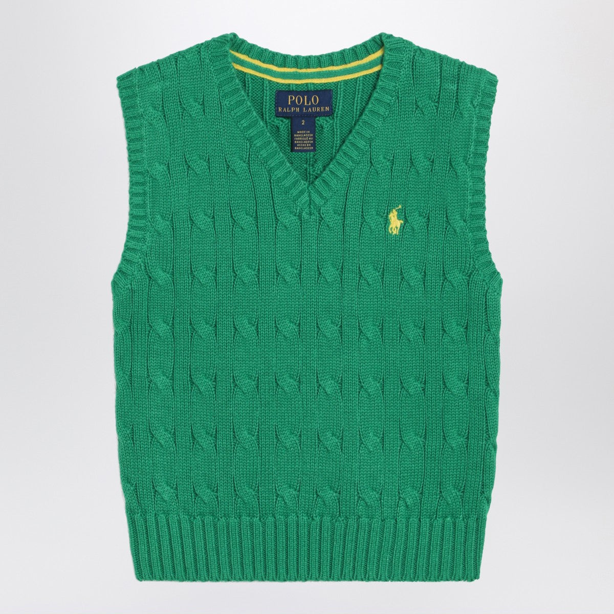 Polo Ralph Lauren Green cable-knit cotton vest Polo Ralph Lauren