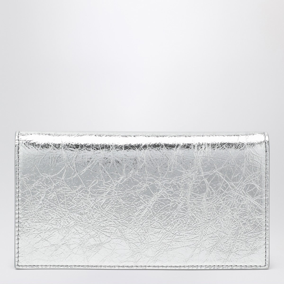 Christian Louboutin Loubi54 silver laminated leather clutch bag Christian Louboutin