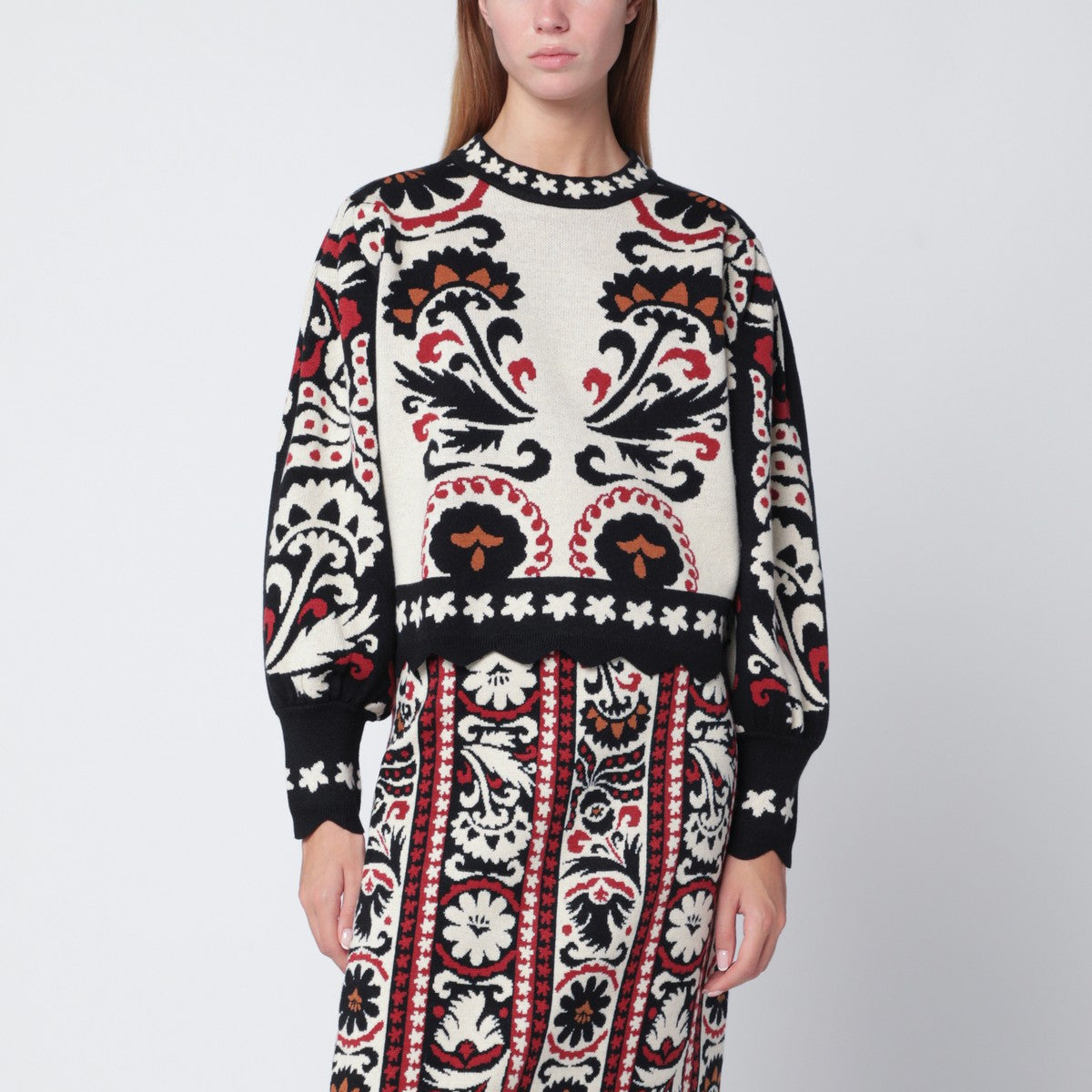 FARM Rio Ivory sweater with tapestry FARM Rio