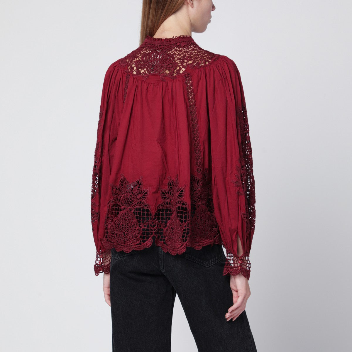 FARM Rio Berry Garden blouse in guipure lace FARM Rio