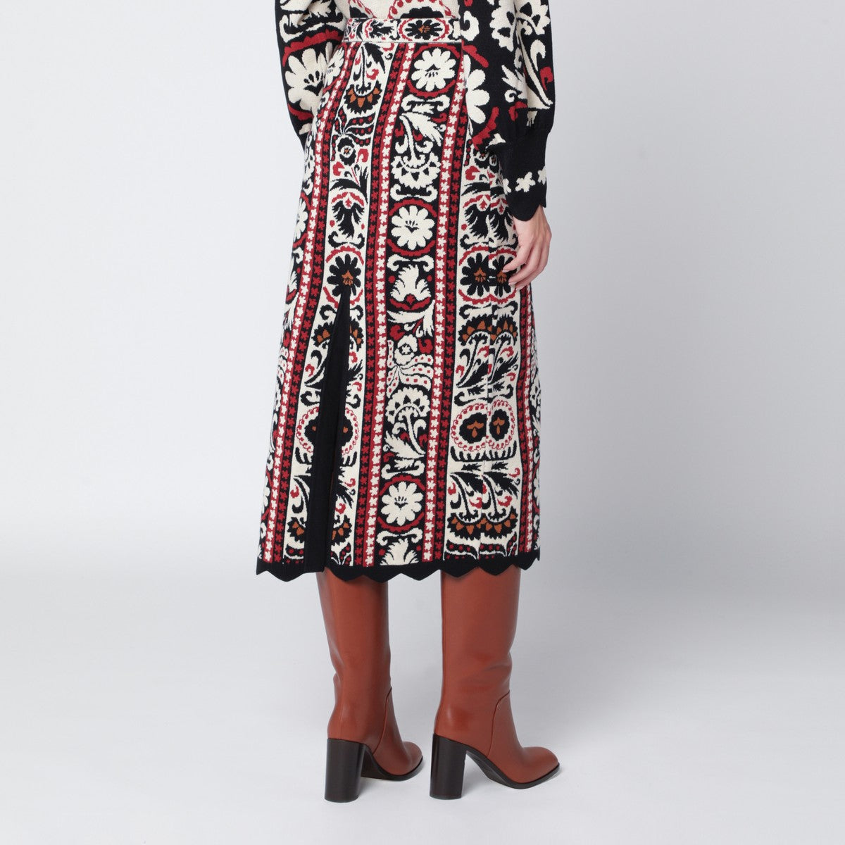 FARM Rio Ivory striped skirt with tapestry FARM Rio