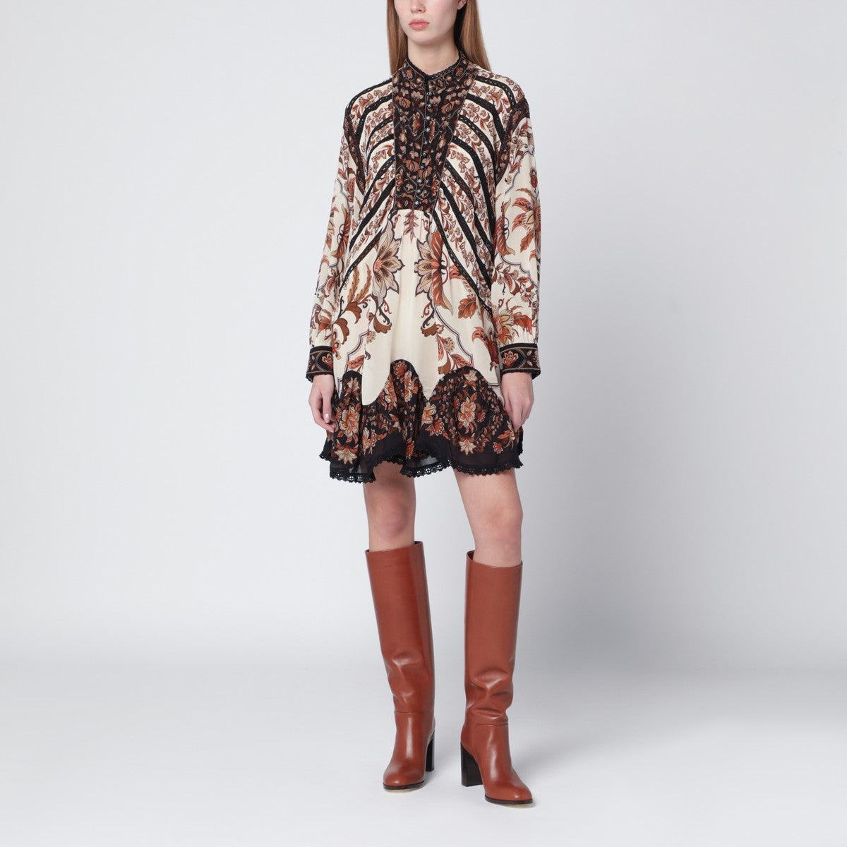 FARM Rio Sand Majestic Garden Lace mini dress FARM Rio