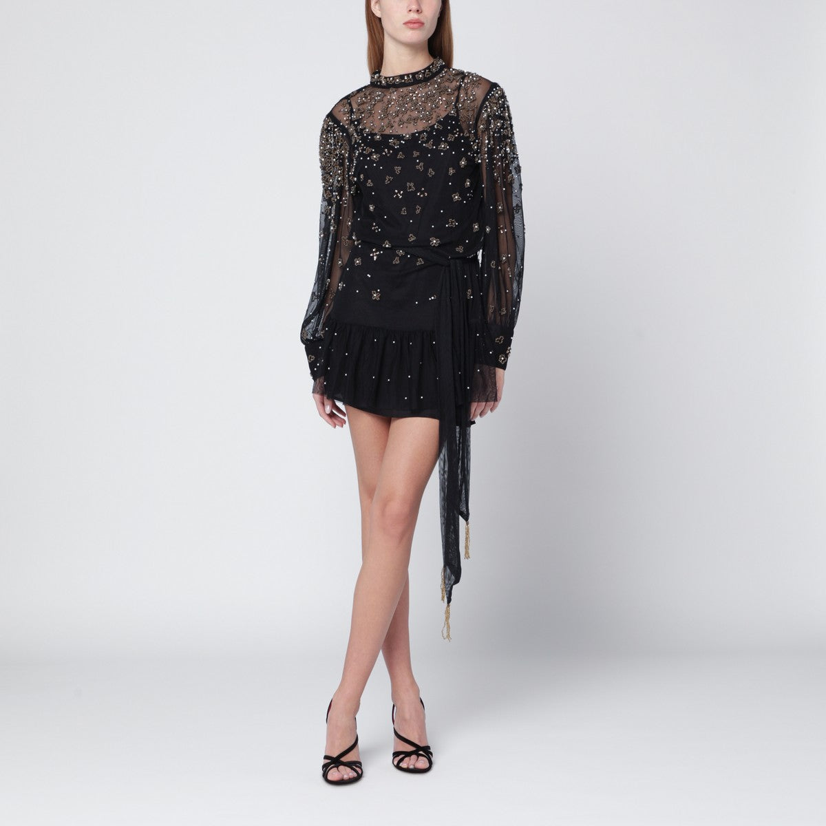 FARM Rio Black tulle dress with beads FARM Rio