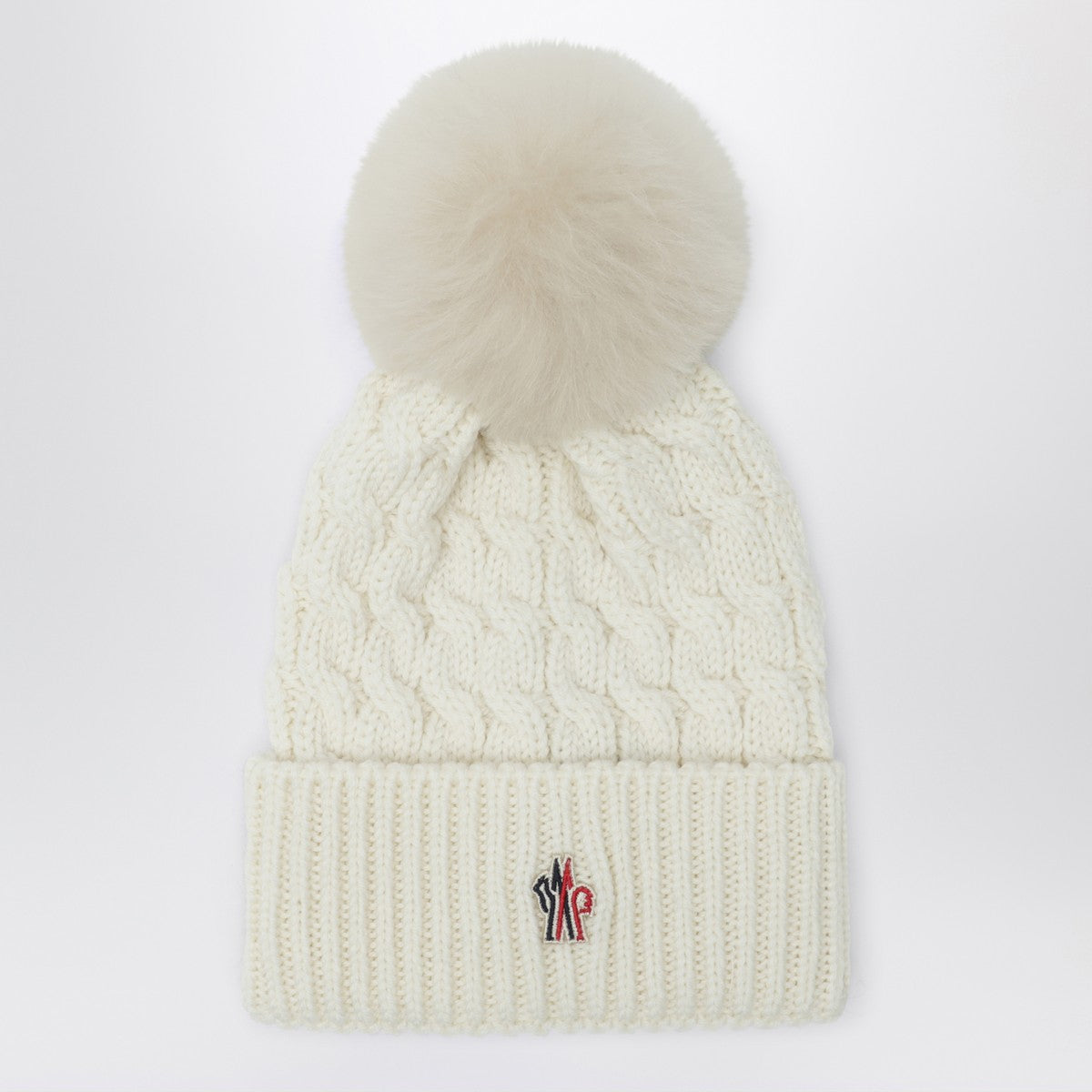 Moncler Grenoble White wool hat with pom pom Moncler Grenoble
