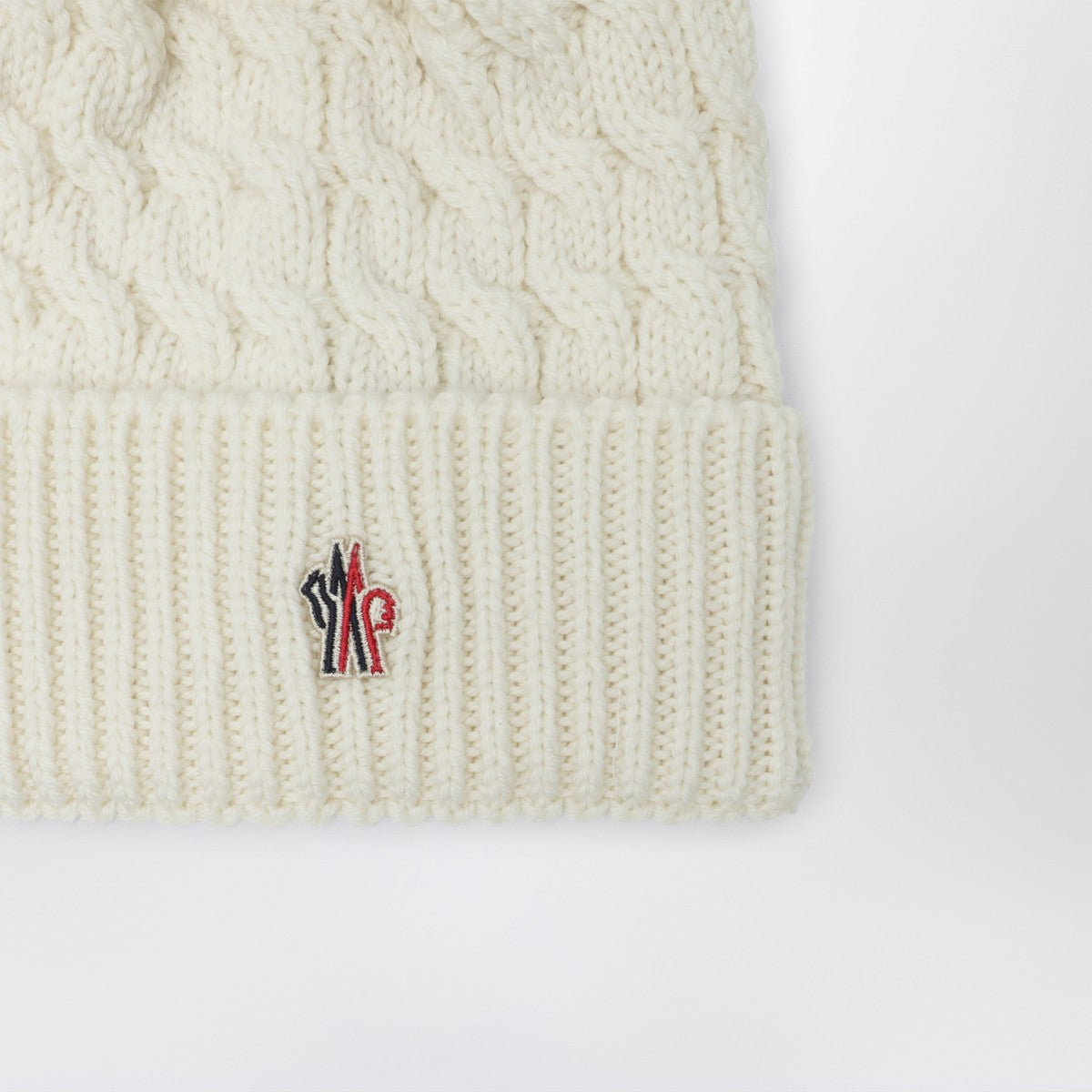 Moncler Grenoble White wool hat with pom pom Moncler Grenoble